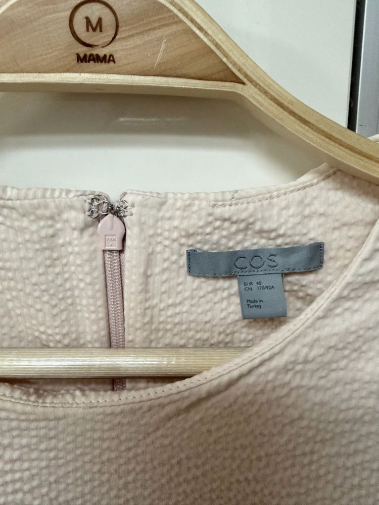 코스COS 시어서커 셔링 퍼프소매 블라우스 연핑크 요루지지미여름분홍쿨썸머 이미지