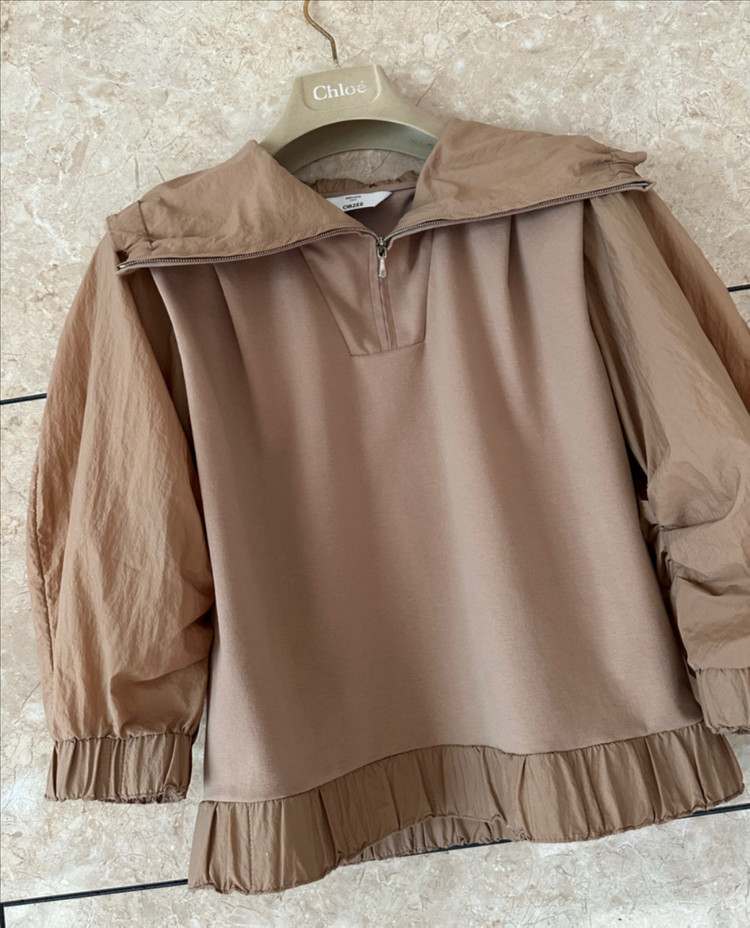 한섬 오브제 22 OBZEE 크링클 반집업 블라우스 이미지