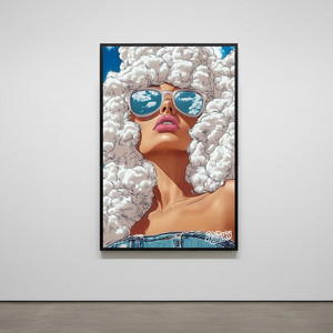 그림 액자 팝아트 인테리어소품 나는 구름이 되기로 했다 구름여인그림 인물액자 모던하고 세련된 대형 감성 아트포스터 이미지