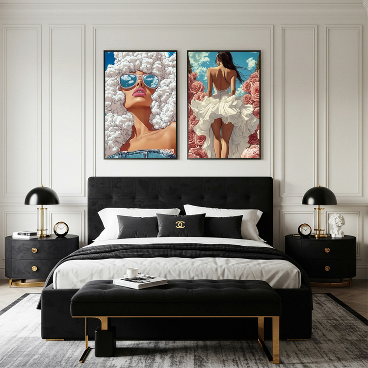 그림 액자 팝아트 인테리어소품 나는 구름이 되기로 했다 구름여인그림 인물액자 모던하고 세련된 대형 감성 아트포스터 이미지