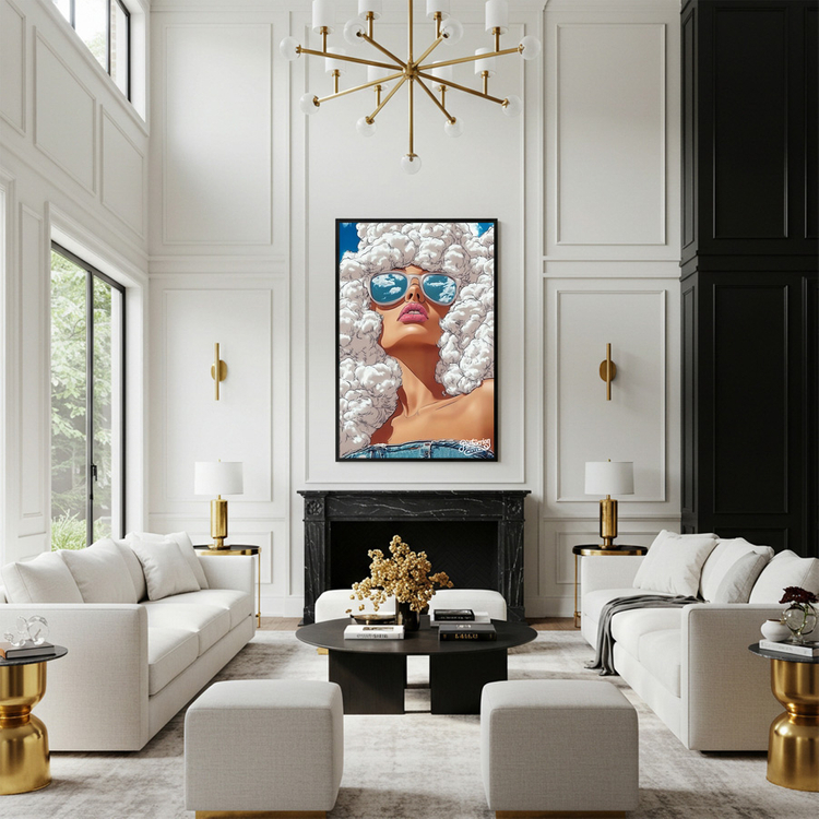 그림 액자 팝아트 인테리어소품 나는 구름이 되기로 했다 구름여인그림 인물액자 모던하고 세련된 대형 감성 아트포스터 이미지