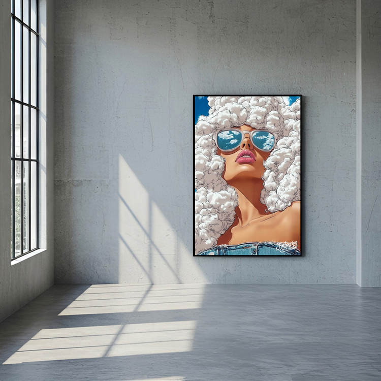 그림 액자 팝아트 인테리어소품 나는 구름이 되기로 했다 구름여인그림 인물액자 모던하고 세련된 대형 감성 아트포스터 이미지