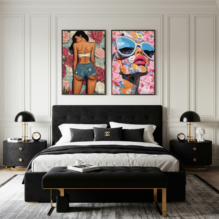 잉크로 새긴 자화상 그림 액자 팝아트 인테리어소품 여자그림 인물액자 미녀 일러스트 거실 아트포스터 대형 벽걸이 감성 이미지