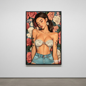 사라지는 향기 남겨진 온기 그림 액자 팝아트 인테리어소품 미녀그림 인물액자 감성적인 아트포스터 모던한 거실 인테리어 이미지