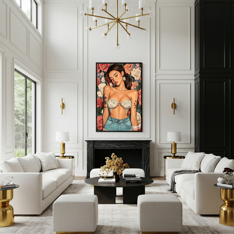 사라지는 향기 남겨진 온기 그림 액자 팝아트 인테리어소품 미녀그림 인물액자 감성적인 아트포스터 모던한 거실 인테리어 이미지