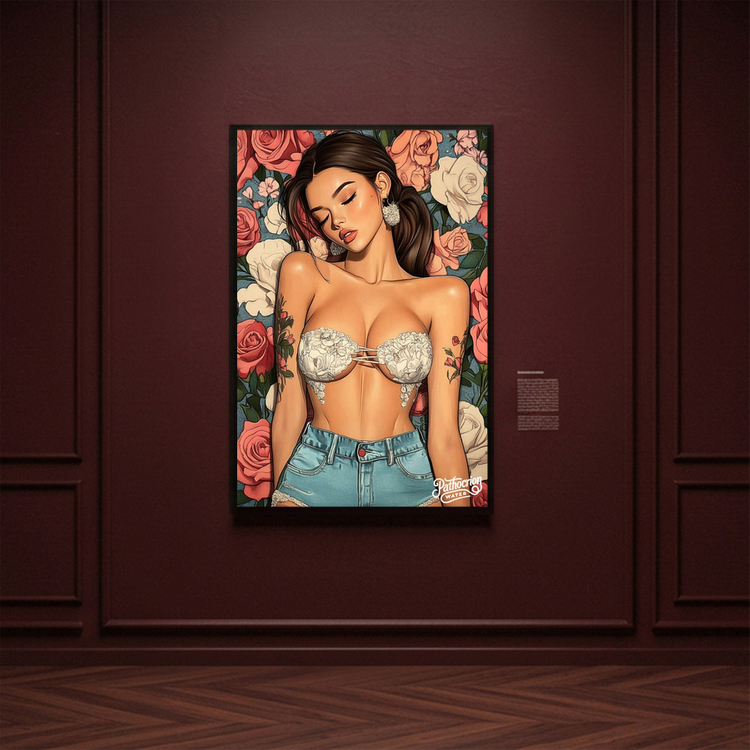 사라지는 향기 남겨진 온기 그림 액자 팝아트 인테리어소품 미녀그림 인물액자 감성적인 아트포스터 모던한 거실 인테리어 이미지