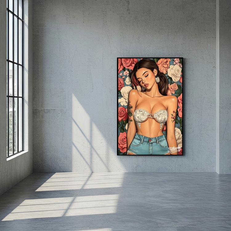 사라지는 향기 남겨진 온기 그림 액자 팝아트 인테리어소품 미녀그림 인물액자 감성적인 아트포스터 모던한 거실 인테리어 이미지