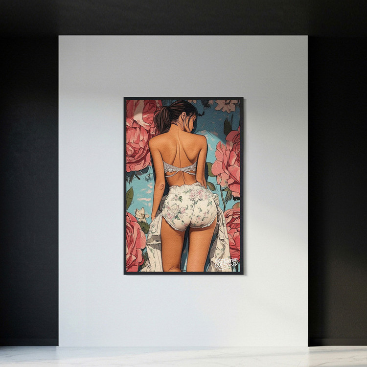 돌아보지 않는 봄 그림 액자 팝아트 인테리어소품 여인그림 인물액자 벽걸이 대형 거실 카페 분위기 감성 아트포스터 홈 이미지