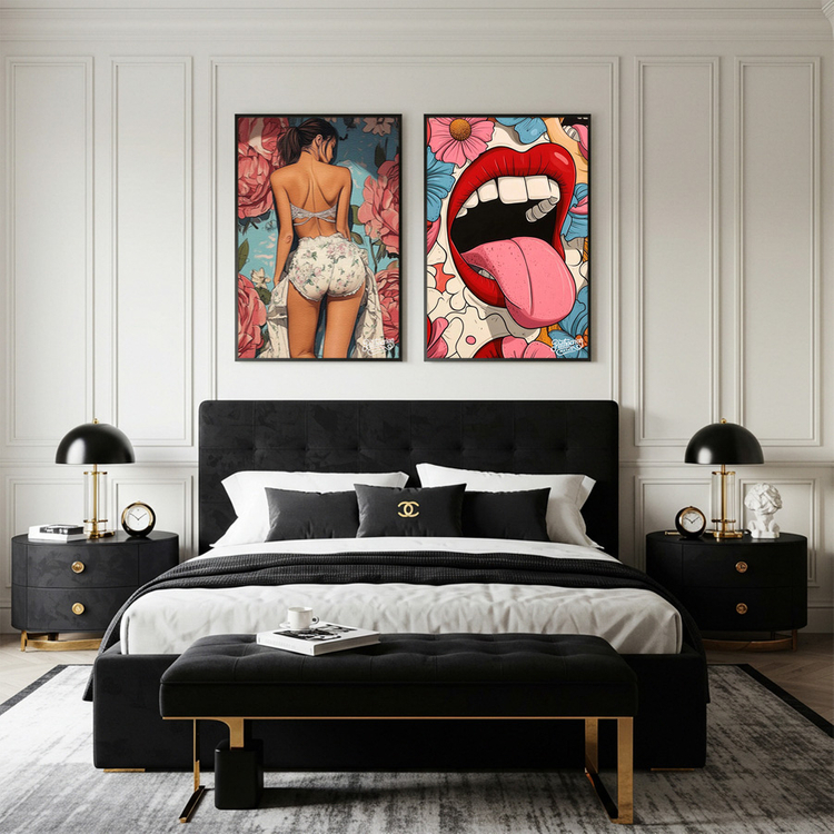 돌아보지 않는 봄 그림 액자 팝아트 인테리어소품 여인그림 인물액자 벽걸이 대형 거실 카페 분위기 감성 아트포스터 홈 이미지