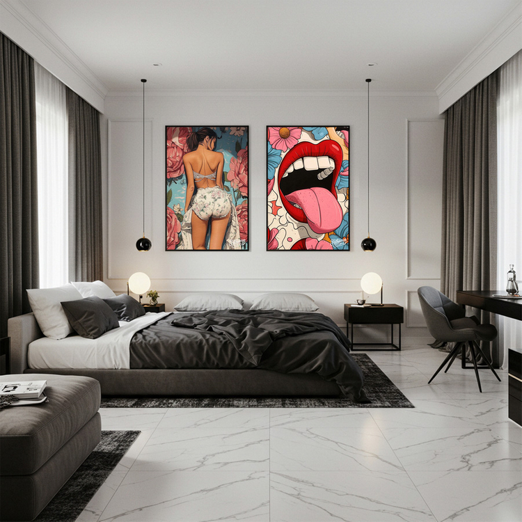 돌아보지 않는 봄 그림 액자 팝아트 인테리어소품 여인그림 인물액자 벽걸이 대형 거실 카페 분위기 감성 아트포스터 홈 이미지