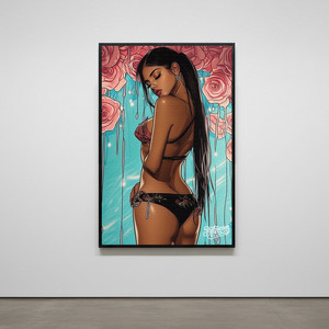 기억은 피부 위에 피어난다 그림 액자 팝아트 인테리어소품 여인그림 인물액자 감성적인 미녀 일러스트 거실 아트포스터 이미지