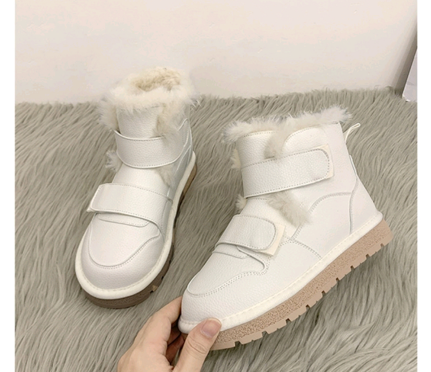 가죽 벨벳 퍼안감 스노우 앵클부츠(240) 이미지