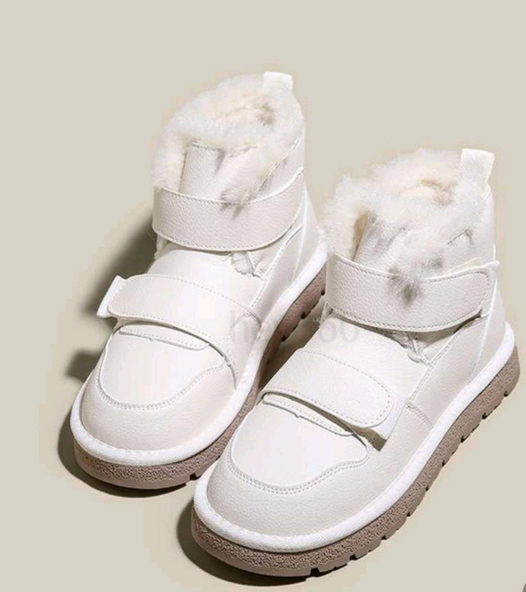 가죽 벨벳 퍼안감 스노우 앵클부츠(240) 이미지