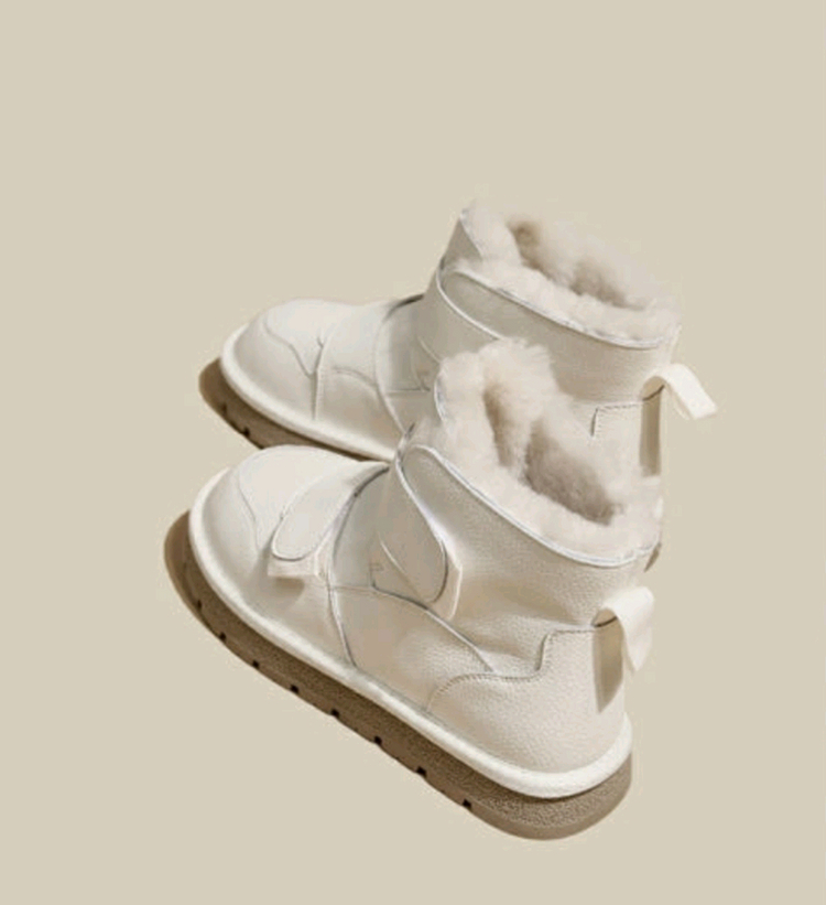 가죽 벨벳 퍼안감 스노우 앵클부츠(240) 이미지