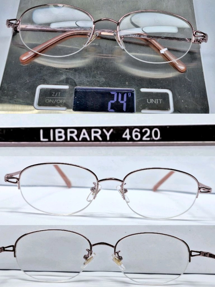 일본 수입 반무테 LIBRARY 4620 핑크 메탈 안경테 안경 빈티지 레트로 y2k 클래식 패션 아이웨어 이미지