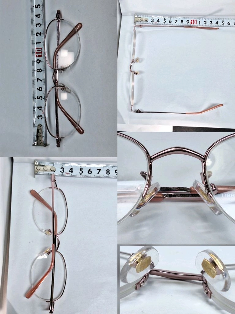 일본 수입 반무테 LIBRARY 4620 핑크 메탈 안경테 안경 빈티지 레트로 y2k 클래식 패션 아이웨어 이미지