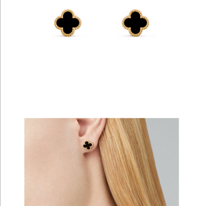 실버925 반클리프 아펠 스위트 알함브라 이어링 오닉스 화이트골드 도금 이미지