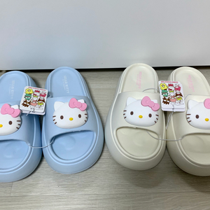 산리오 헬로키티 플랫폼 통굽 슬리퍼 250mm(39-40)! (블루/화이트) 이미지