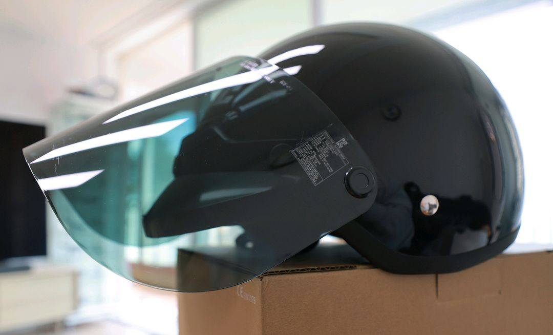 홍진 HJC 헬멧 CL-2 유광블랙 하프페이스 반모 오토바이 헬멧 + 쉴드 장착 이미지