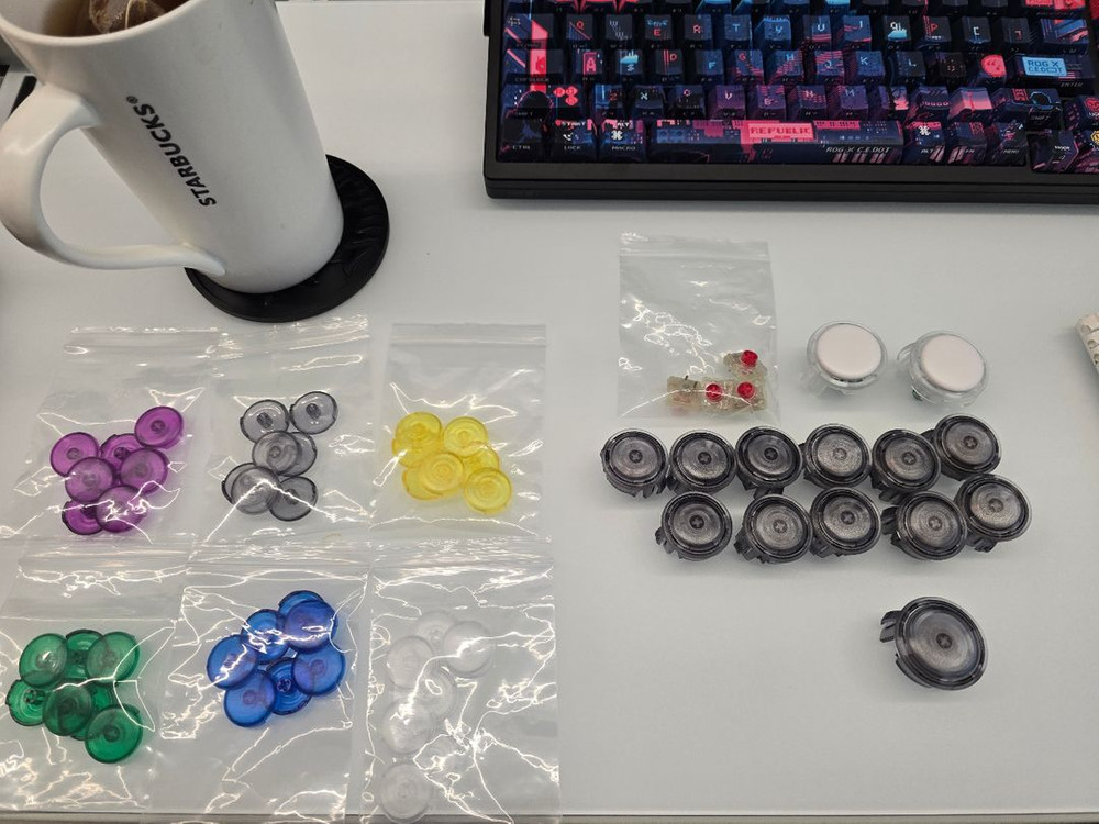 펑크워크샾 울트라 레버리스컨트롤러 + V2버튼 + 키캡 이미지