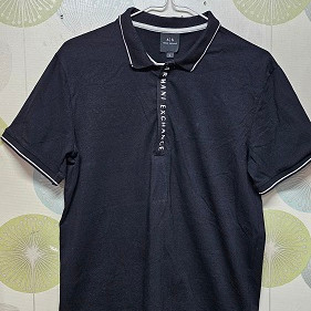 아르마니 익스체인지 남성 반집업 폴로 티셔츠 이미지