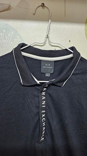 아르마니 익스체인지 남성 반집업 폴로 티셔츠 이미지