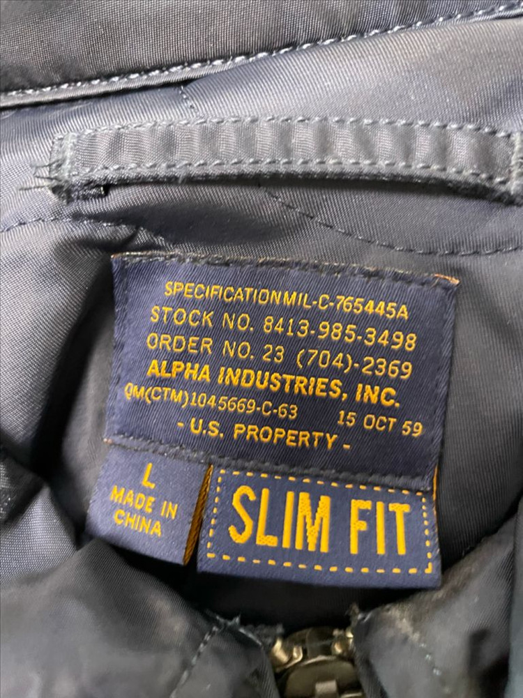 알파인더스트리 ma-1 슬림핏 네이비 L 이미지