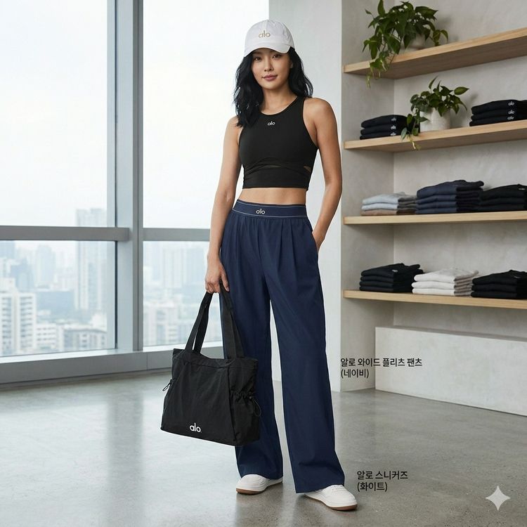 와이드핏 운동 팬츠 이미지