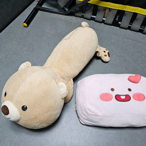 안전벨트 쿠션 곰인형, 목쿠션 어피치 인형 각각 판매 이미지