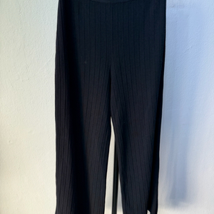 정품) 띠어리 여성 블랙 골지 니트 와이드 팬츠 M 이미지