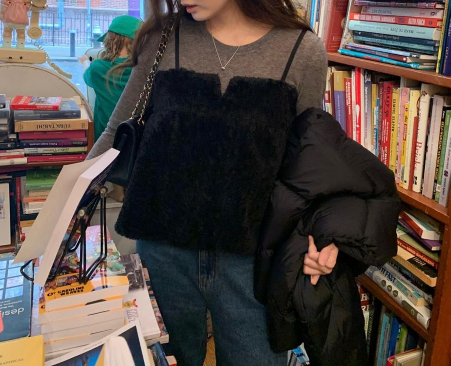 ounce 온스 코코 퍼 뷔스티에 레이어드 블라우스 나시 이미지