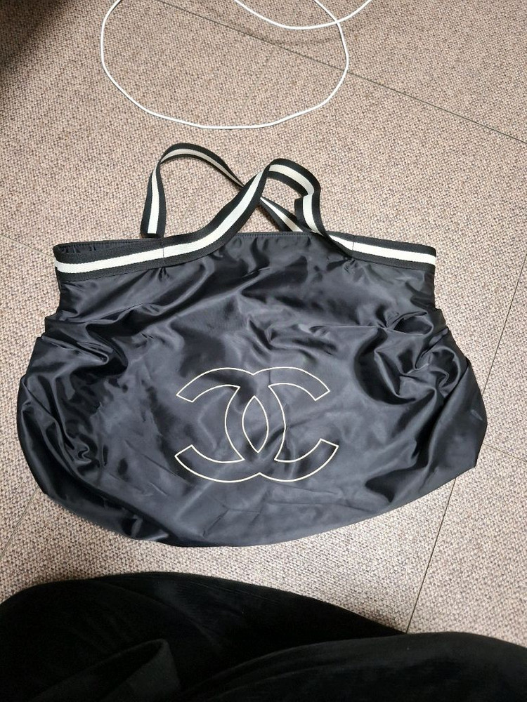 샤넬 CC로고 블랙백,블랙 나일론 토트백,쇼퍼백,숄더백,빅백,보스턴백,여행가방 이미지