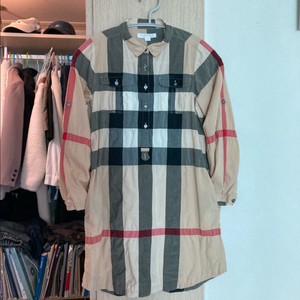 버버리키즈 체크 셔츠 원피스 10y (140) 이미지
