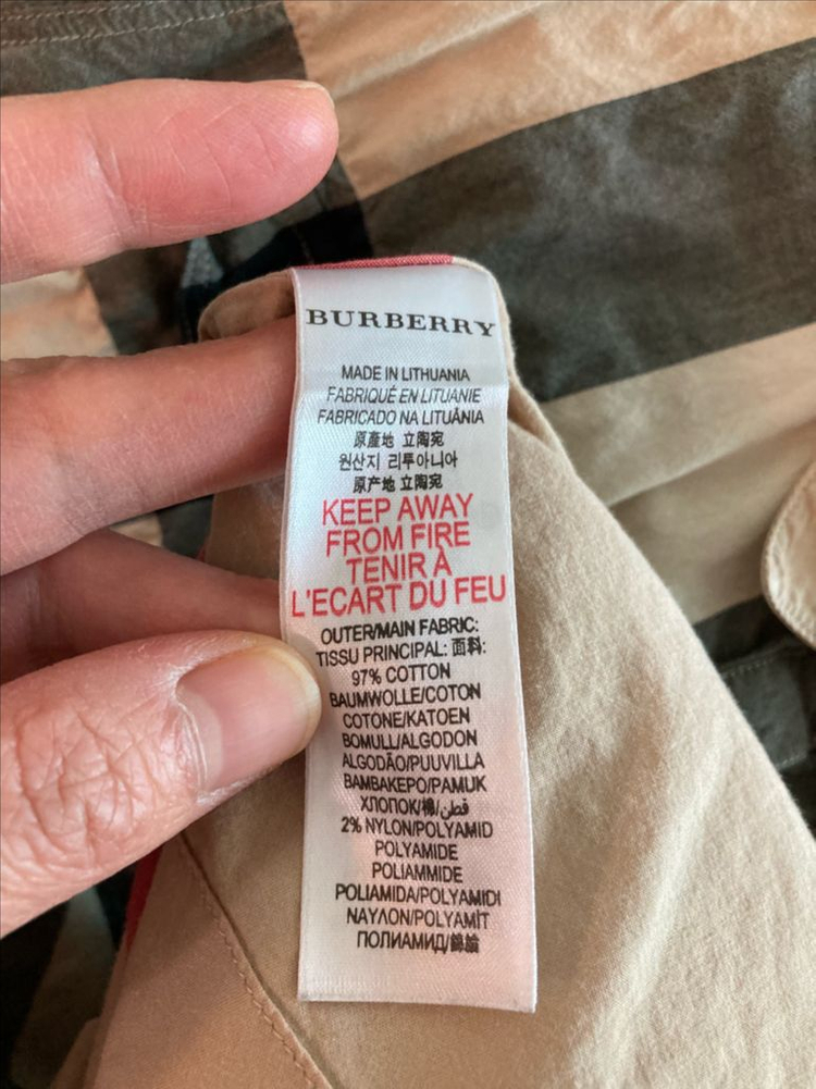 버버리키즈 체크 셔츠 원피스 10y (140) 이미지