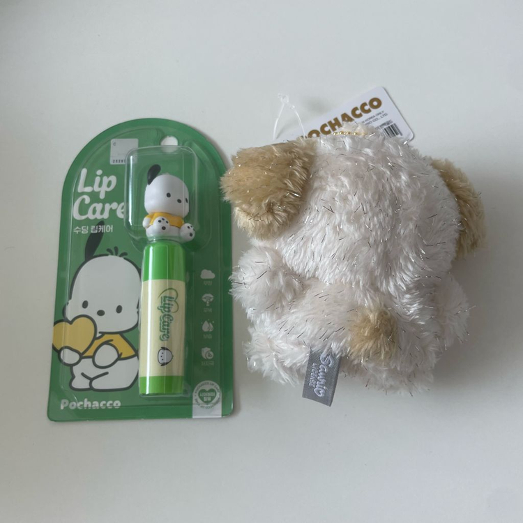 (새상품) 포차코 립밤, 포차코 골드 반짝 인형 키링 이미지