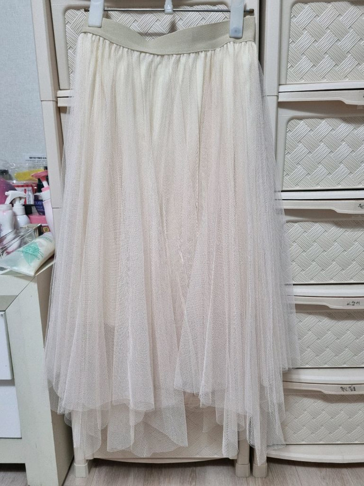 아이보리 샤스커트 프리사이즈 새상품 이미지