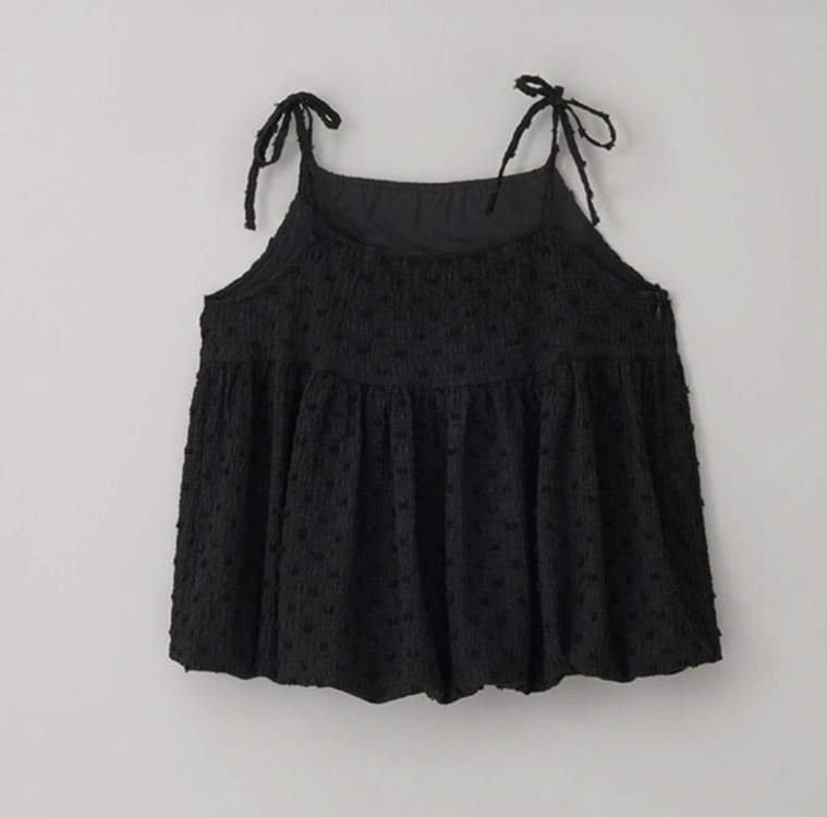 아이링마켓 제작 볼륨 나시 블라우스 블랙 이미지