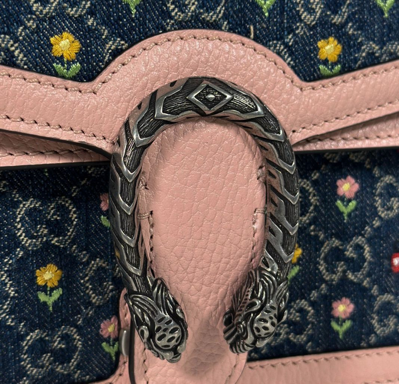 [S] Gucci 구찌 여성 디오니소스 플로럴 데님 숄더 크로스백 스몰 이미지