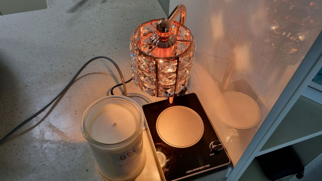 [풀세트] 고급 크리스탈 캔들 워머 + 대용량 화이트 머스크 캔들 이미지