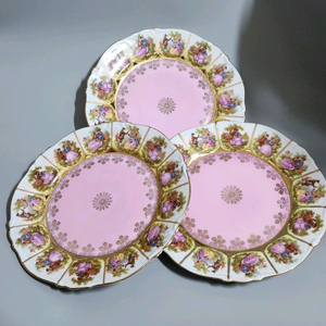 독일 바바리아 핑크 플레이트/접시 이미지