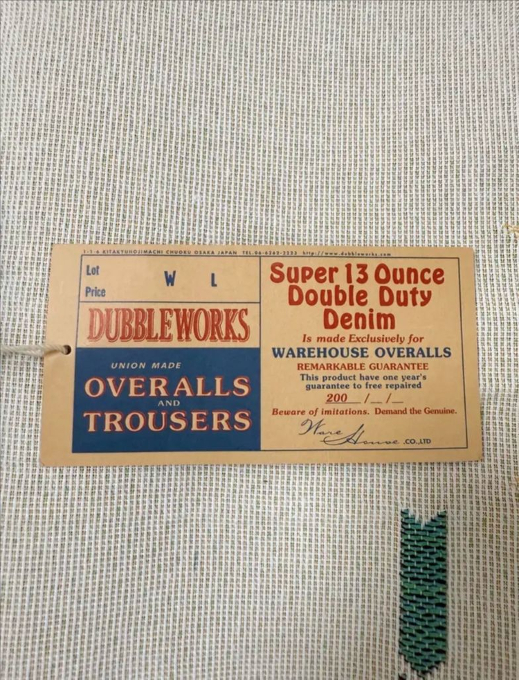 웨어하우스 더블웍스 올리브 그림 셀비지 데님 진 청바지 w30 이미지