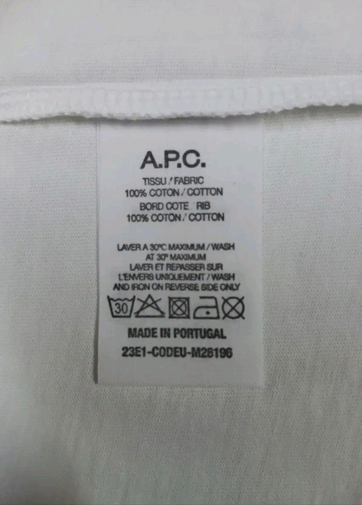 [미사용 새상품 남여공용] A.P.C 아페세 반팔 티셔츠 L 사이즈 (아미 꼼데가르송 폴로 랄프로렌 US폴로) 이미지