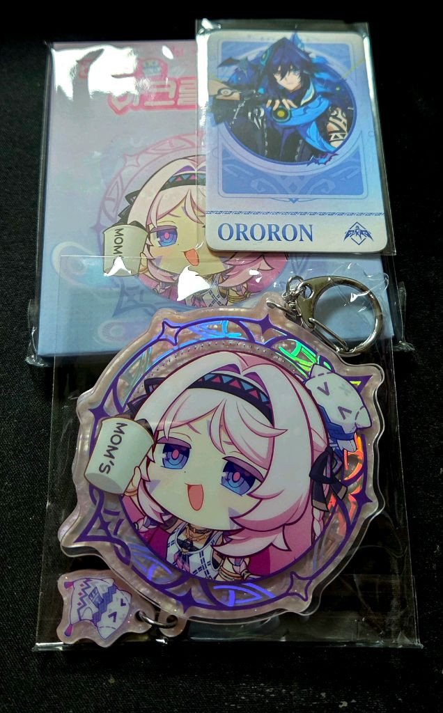 원신 맘스터치 콜라보 굿즈 (시틀라리 아크릴 스탠드+키링, 올로룬 아크릴 스탠드) 이미지