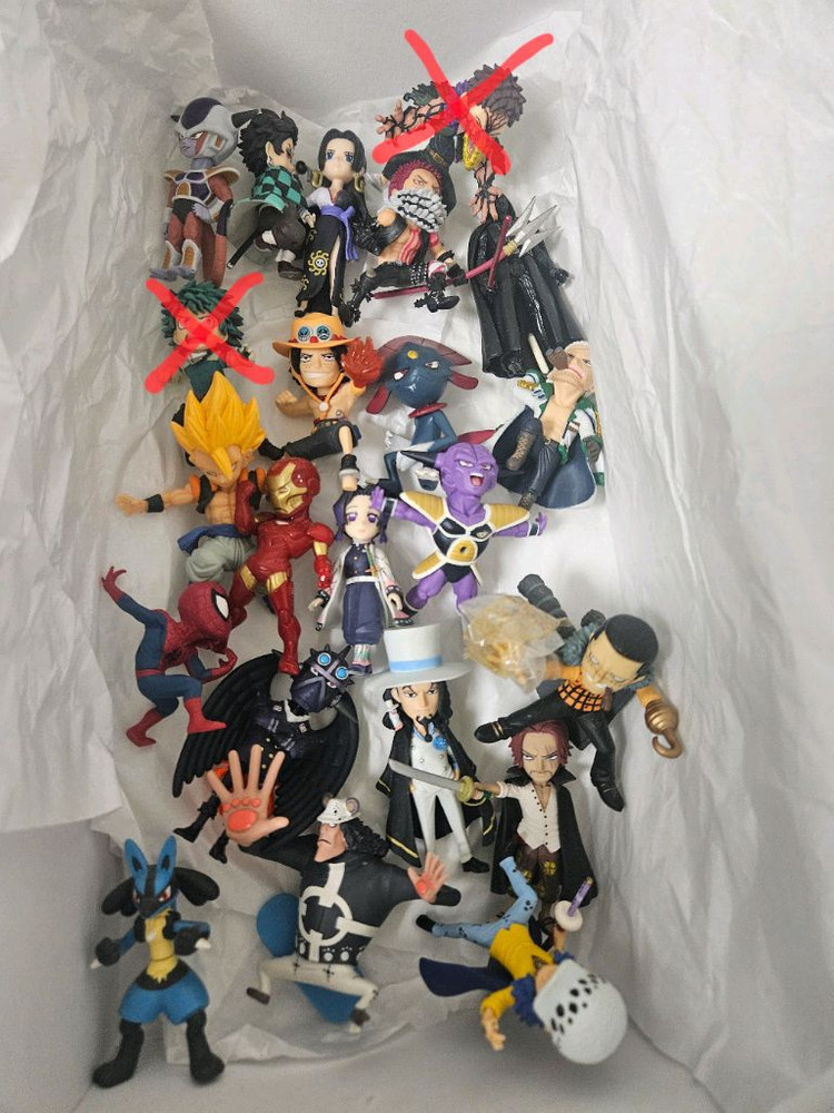 주술회전 원피스 나루토 블리치 디지몬 포켓몬 등 각종 레진과 월콜 몬코레 이미지