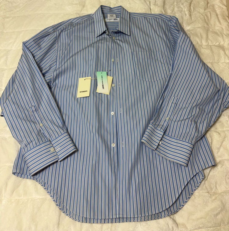 베트멍 꼼데가르송 오버핏 스트라이프 셔츠 블루 / S 이미지