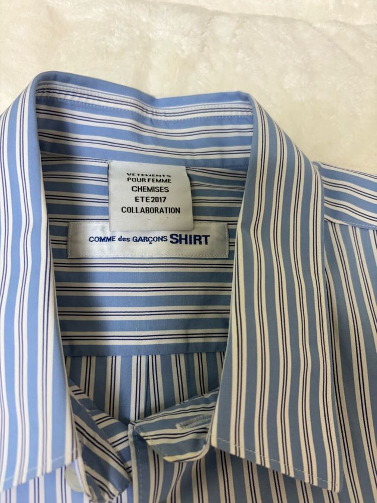 베트멍 꼼데가르송 오버핏 스트라이프 셔츠 블루 / S 이미지