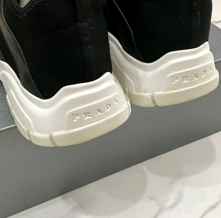 7 프라다 XY 로고 니트 스니커즈 신발 블랙 화이트 풀박스 이미지