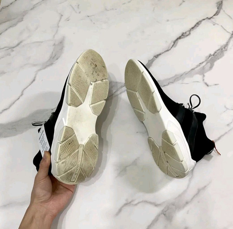 7 프라다 XY 로고 니트 스니커즈 신발 블랙 화이트 풀박스 이미지