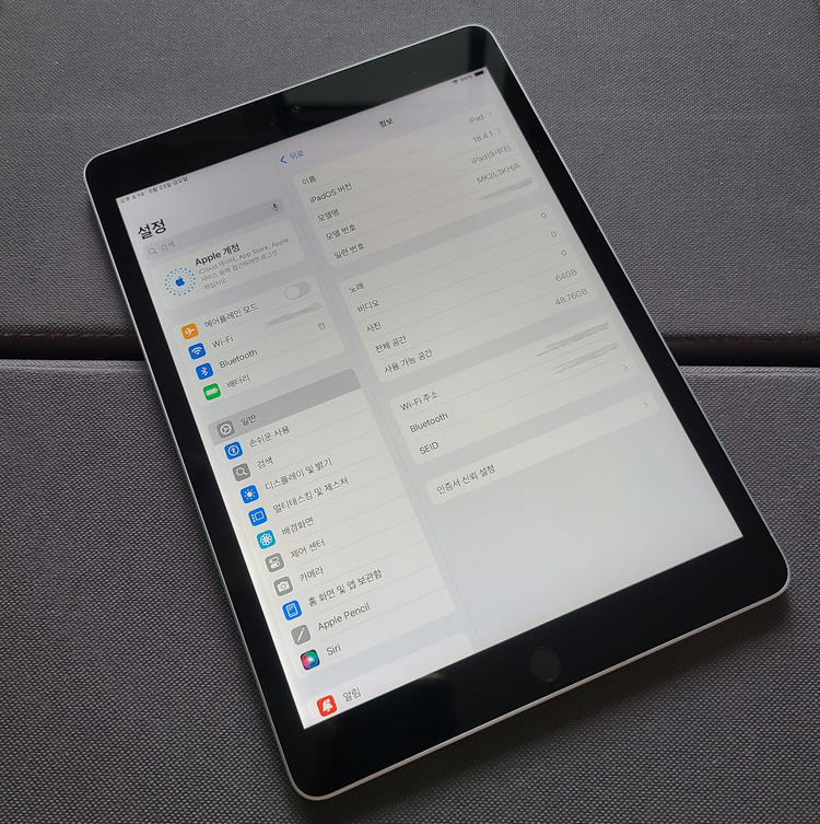 부산 아이패드 9세대 64GB 배터리90% 와이파이 팝니다. 이미지