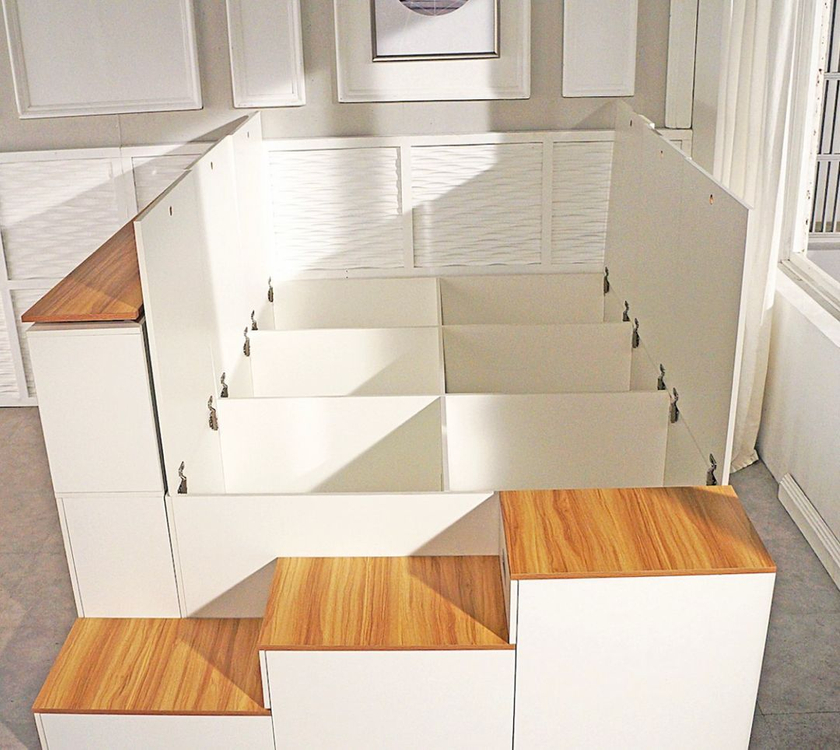 마티노가구 스텝스 평상형 빅 수납 침대 프레임 퀸사이즈(매트리스X) 이미지